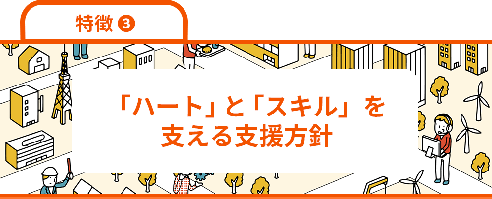 特徴3　「ハート」と「スキル」を支える支援方針